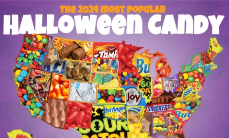 Most Popular Halloween Candy state map