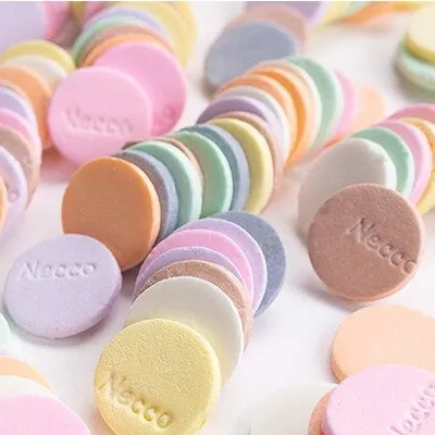 Pastel-colored Necco Wafers